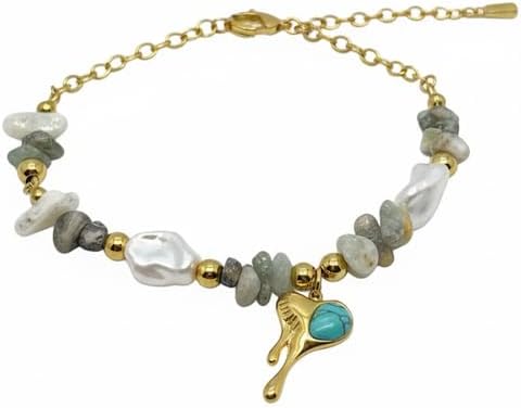 Elegant Stainless Steel Bracelet with Gemstones