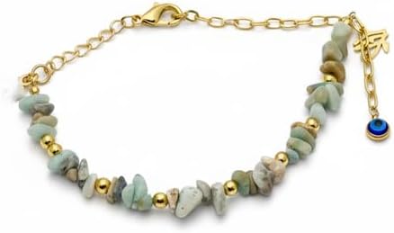 Gemstone Bracelet with Evil Eye