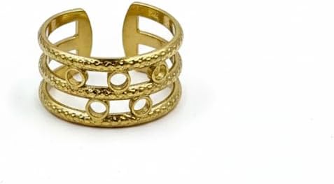 Elegant Three-Layered Stainless Steel Ring