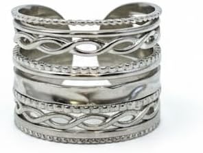 Elegant Interlocking Silver Ring