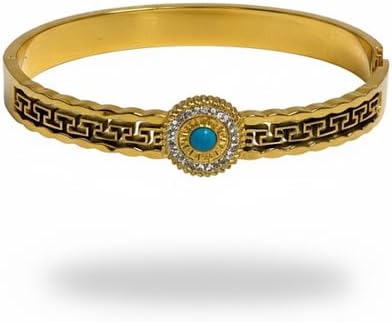 Elegant Gold Bracelet with Turquoise Stone