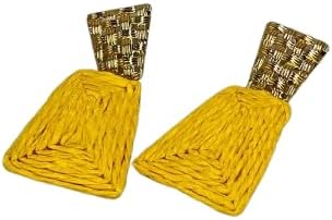 Modern Yellow Gold Earrings - Geometric Chic Design
