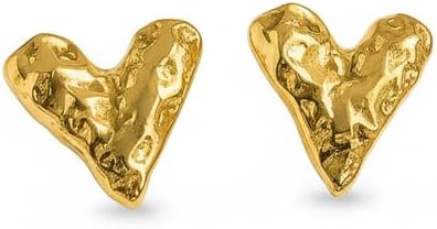 Modern Gold Heart Earrings - Unique Chic Design