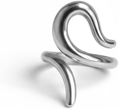 Elegant Stainless Steel Wave Ring