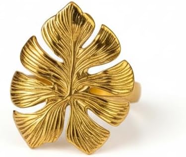 Golden Monstera Leaf Ring