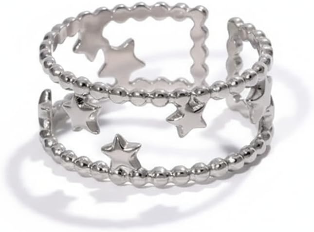 Elegant Stainless Steel Star Ring