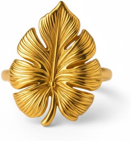 Elegant Golden Leaf Ring