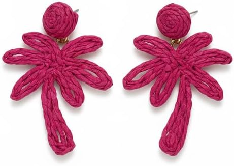 Chic Fuchsia Palm Tree Earrings - Elegant Women's Accessories