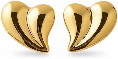 Elegant Gold Heart Earrings - Chic Women's Accessories