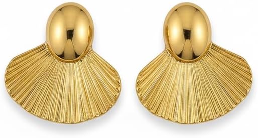 Chic Gold Shell Design Earrings - Women's Accessories