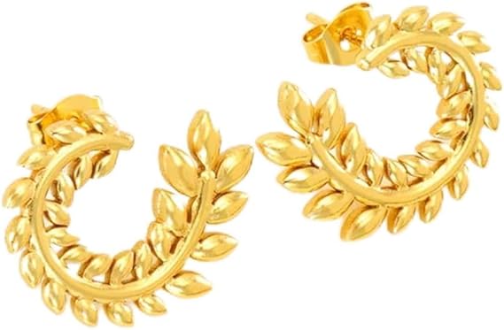 Elegant Gold Wreath Earrings - Chic Women's Accessories