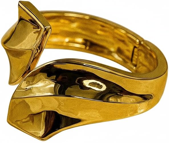 Elegant Wavy Design Gold Bracelet