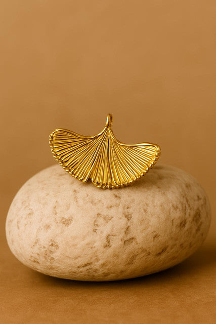 Golden Ginkgo Leaf Ring