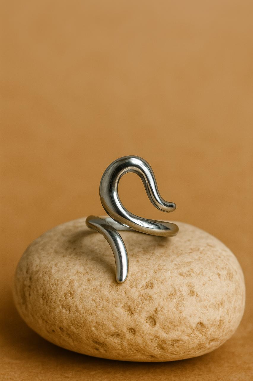 Elegant Stainless Steel Wave Ring