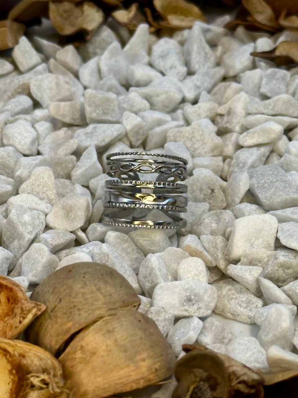 Elegant Interlocking Silver Ring