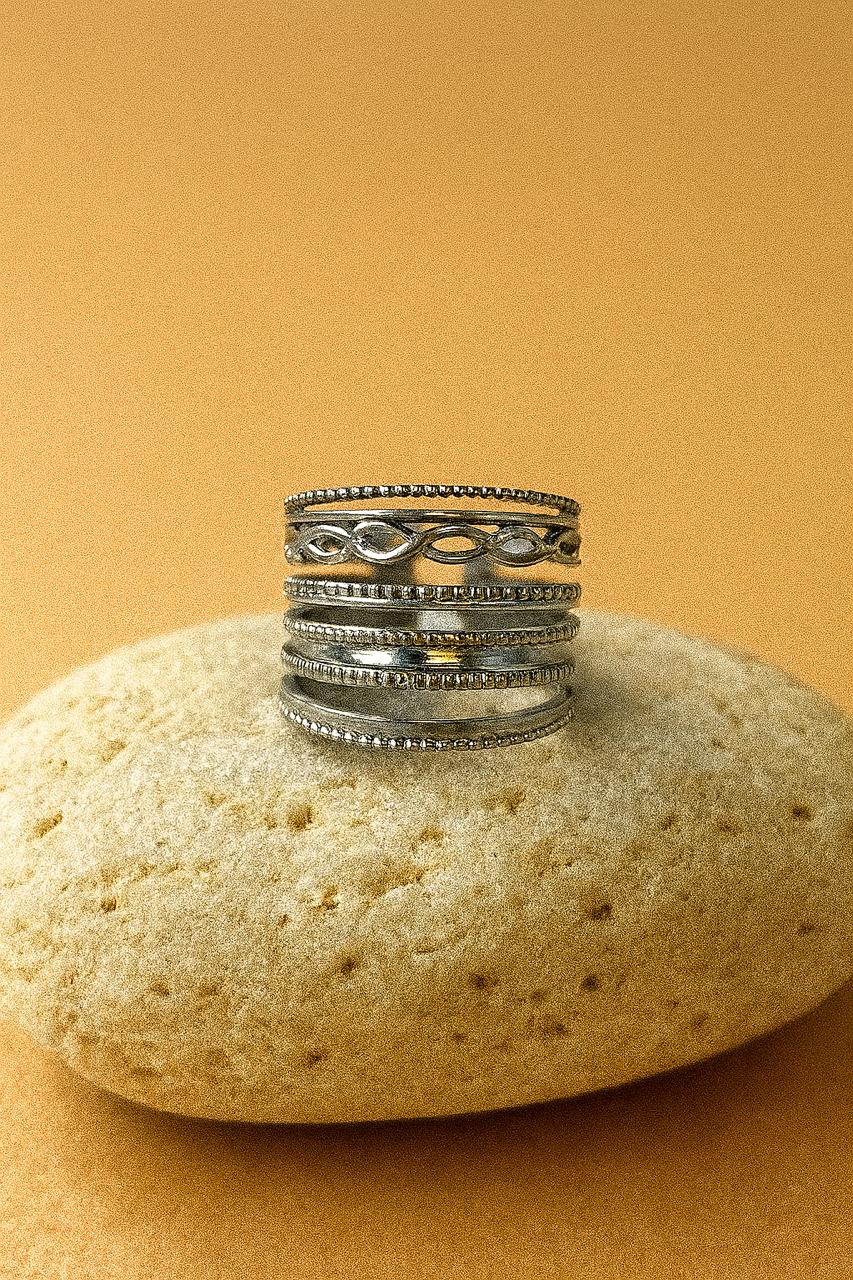 Elegant Multilayer Silver ring