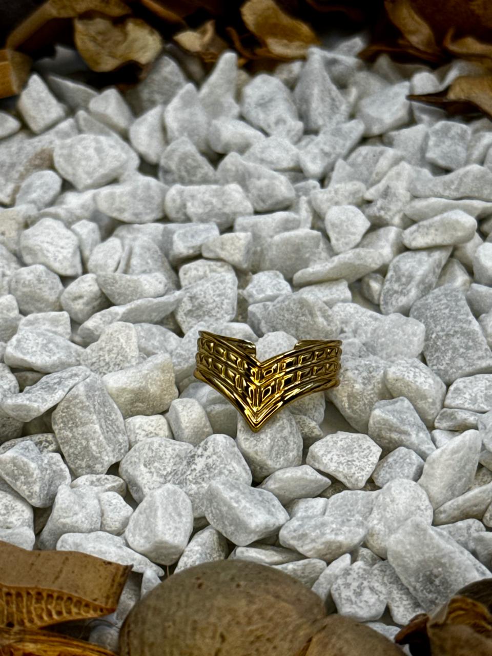 V-Shaped Gold Ring