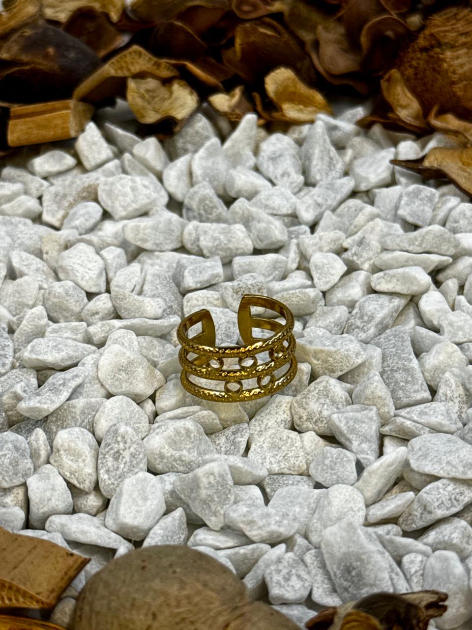 Elegant Three-Layered Stainless Steel Ring