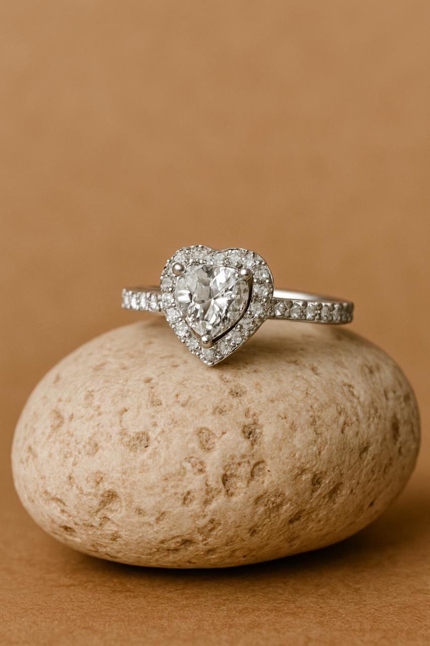Heart-Shaped Zirconia Ring