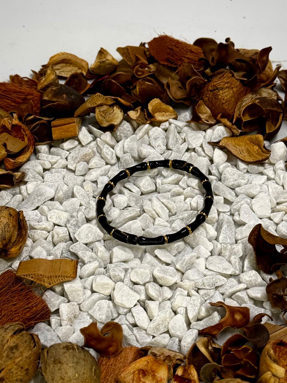 Elegant black and gold bracelet