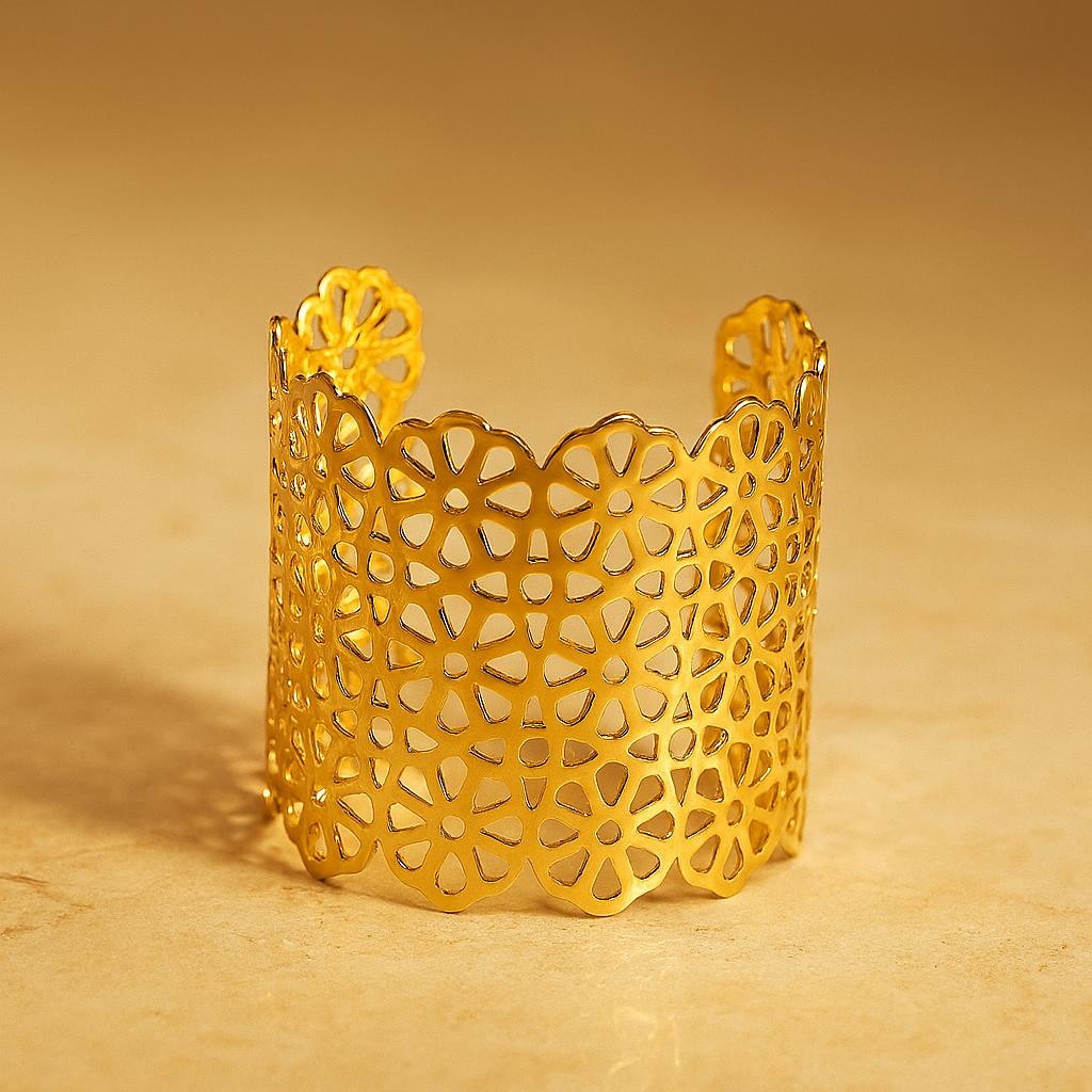 Gold Lace Cuff Bracelet