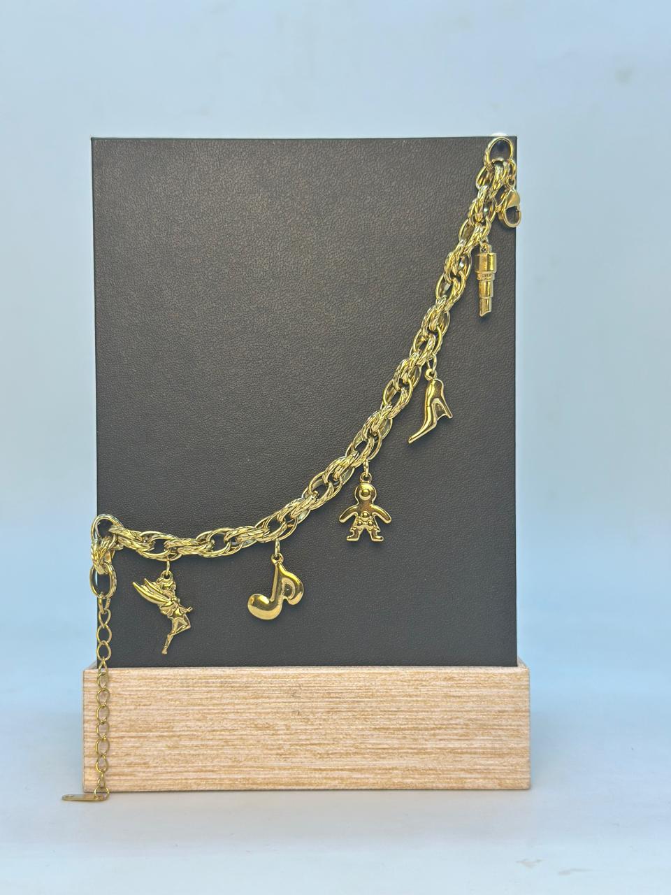 Elegant Stainless Steel Charms Bracelet