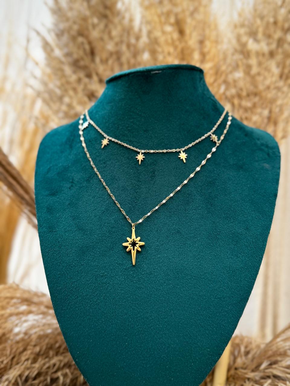 Elegant Double Star Necklace