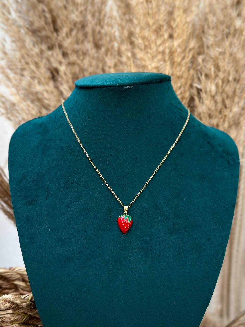 Elegant Strawberry Necklace
