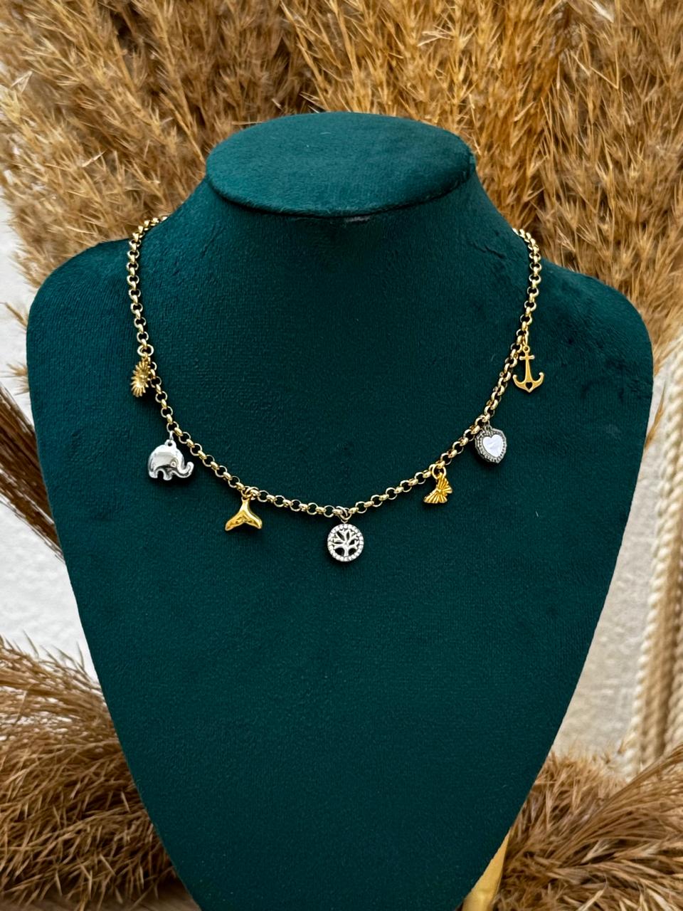 Elegant Necklace with Unique Charms