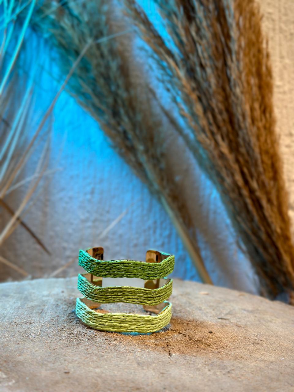 Tri-Band Gradient Green Bracelet