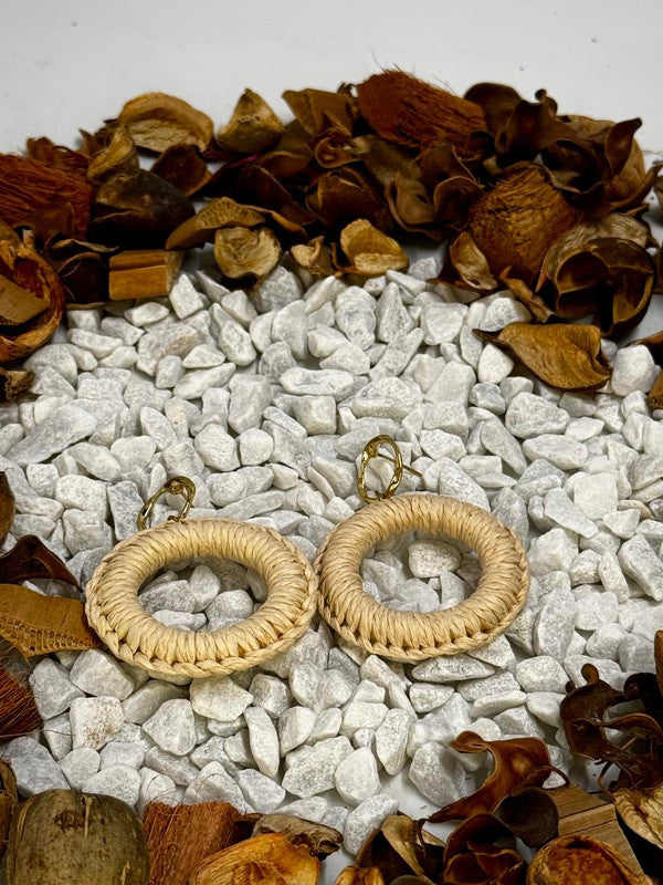 Rattan Circle Earrings - Chic Women's Accessories