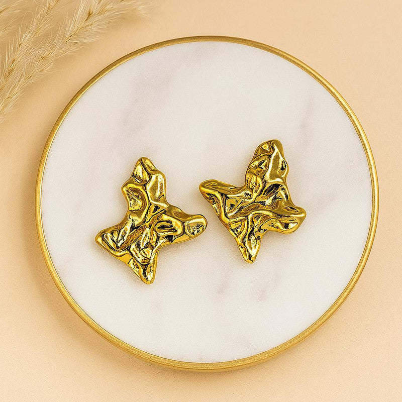 Modern Gold Earrings - Unique Design - Chic Women's Accessories