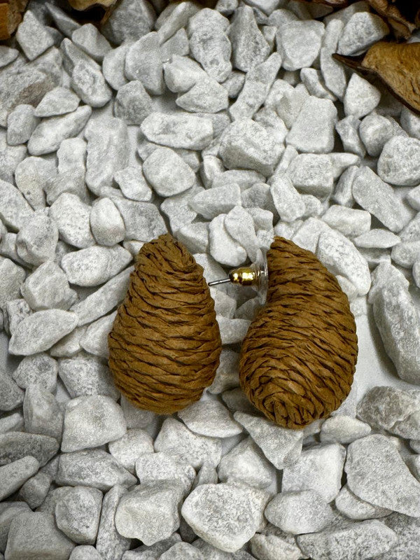 Stylish Recycled rubber Earrings - Brown