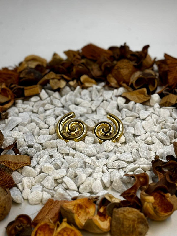 Golden Spiral Earrings - Elegant Women's Accessories