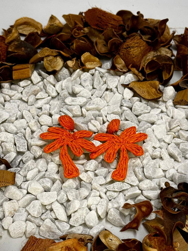 Chic Orange Palm Tree Earrings - Elegant Women's Accessories