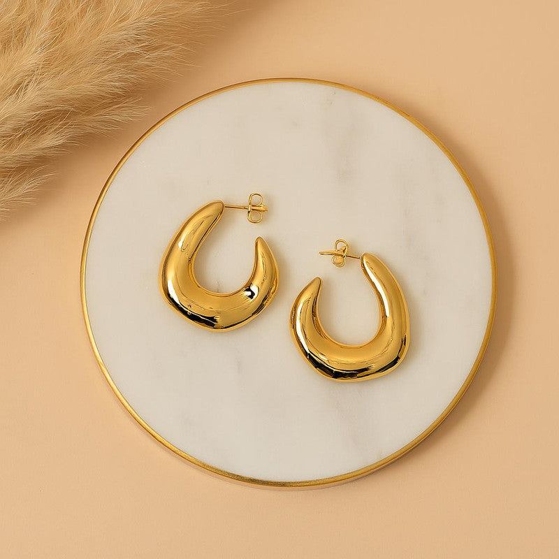 Chic Gold Earrings - Modern Design Women's Accessories
