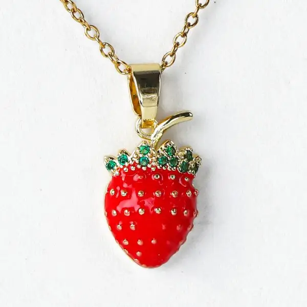 Elegant Strawberry Necklace – Sweet Style with a Modern Twist