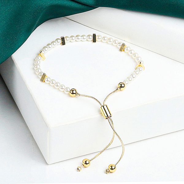 Gold-Tone Adjustable Beaded Bracelet