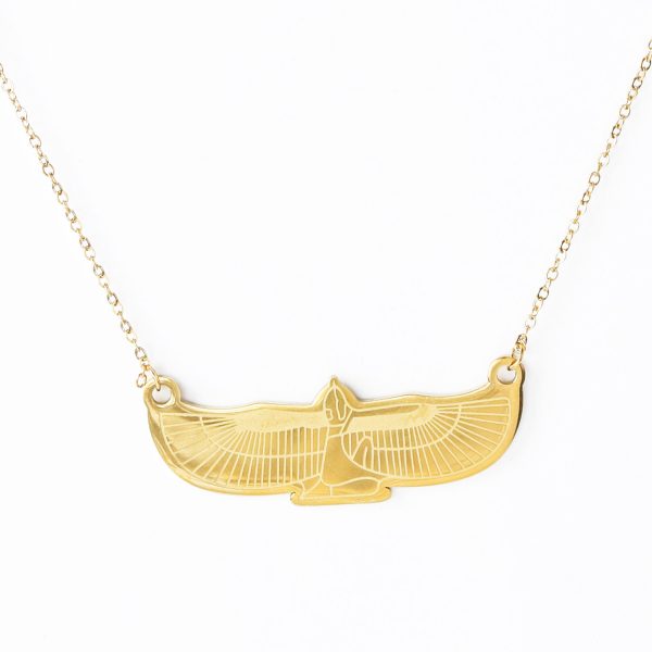 Elegant golden pharaonic eagle necklace - Image 2