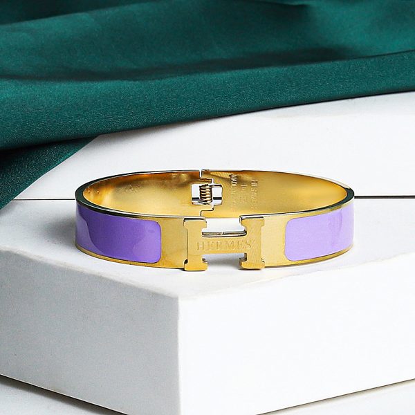 Elegant Metal "H" Bangle Bracelet