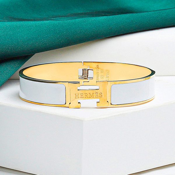 Elegant Metal "H" Bangle Bracelet