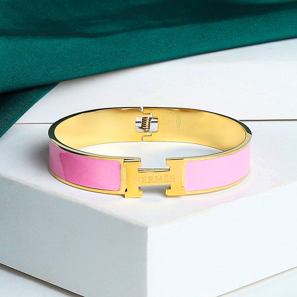 Elegant Metal "H" Bangle Bracelet - Image 2