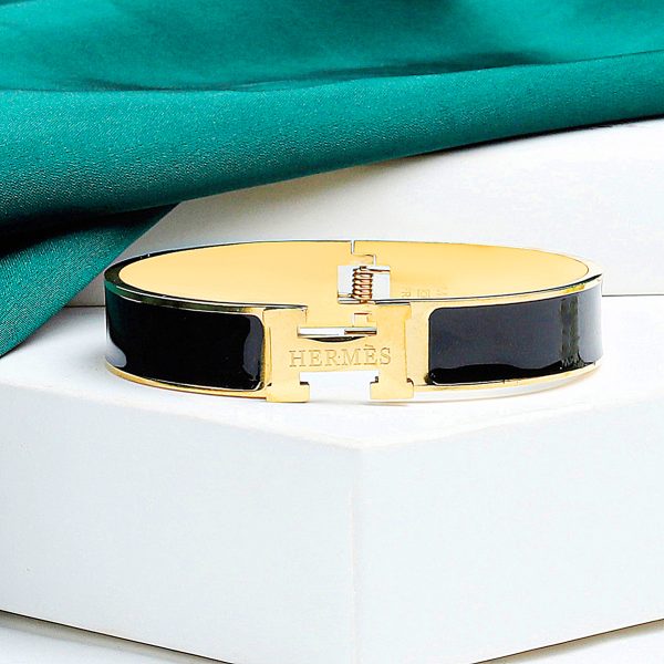 Elegant Metal "H" Bangle Bracelet - Image 2
