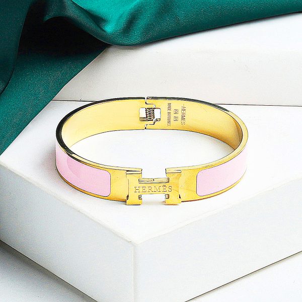 Elegant Metal "H" Bangle Bracelet - Image 2