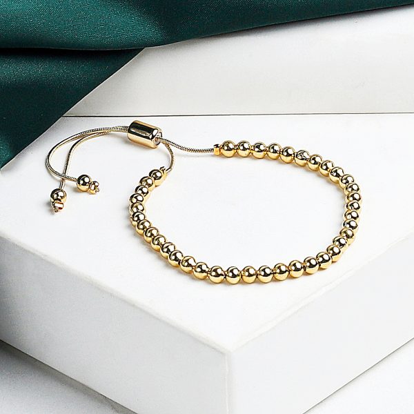 Gold-Tone Adjustable Beaded Bracelet