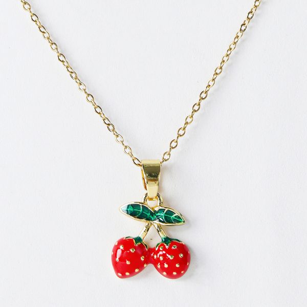 Double shaped strawberry necklace - Image 3
