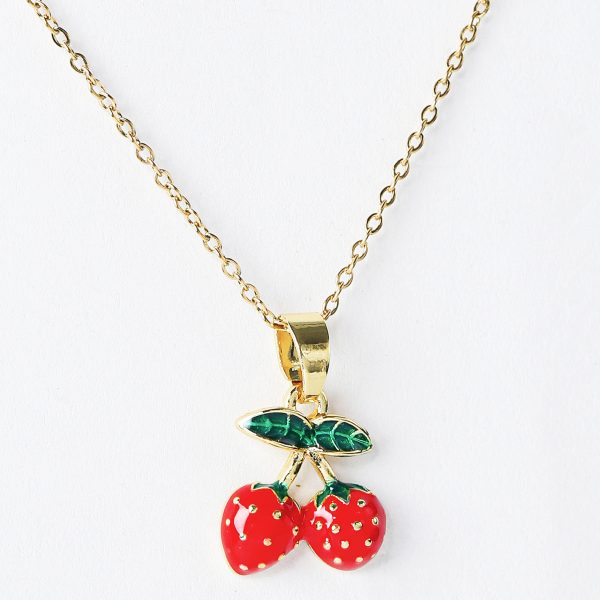 Double shaped strawberry necklace - Image 2