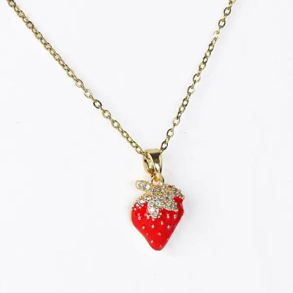 Sparkling strawberry necklace - Image 3
