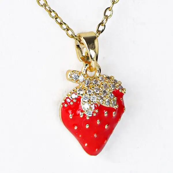 Sparkling strawberry necklace
