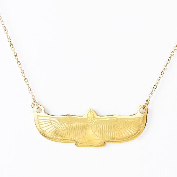 Elegant golden pharaonic eagle necklace - Image 3